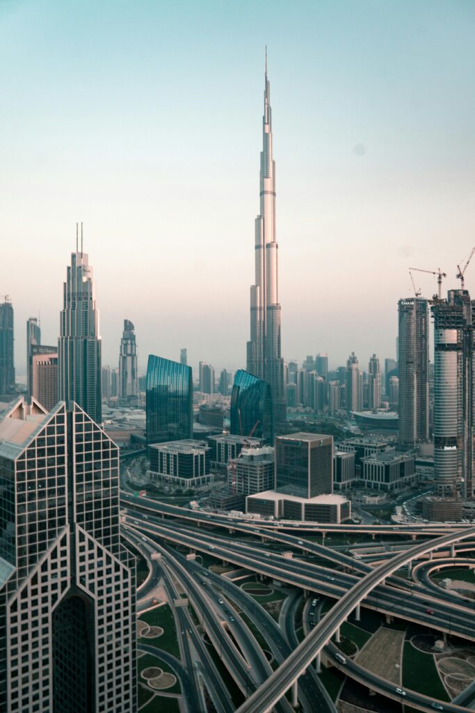 The Burj with the Dubai Skyline